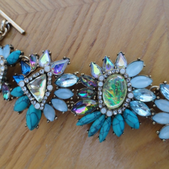 Blue and Opal Stones Fashion Statement Bracelet - Picture 4 of 5